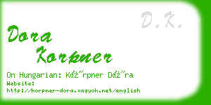 dora korpner business card